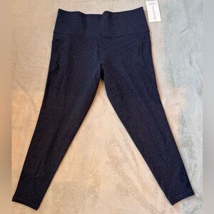 NWT Athleta Salutation Stash Pocket II Softluxe Tight Heathered Navy Blue 1X